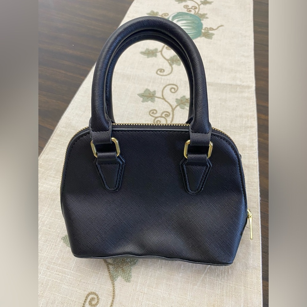 Steve Madden Mini Dome Satchel Bag – Black with Gold Hardware - Picture 5 of 10